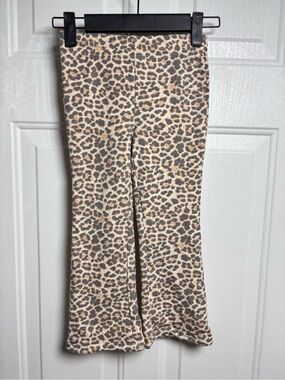 Hello Kitty Girls Leopard Print Joggers in Tan and Brown